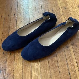 New Everlane Navy Suede Day Glove Flats